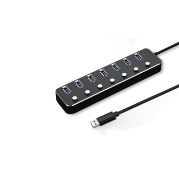 7-Port Compact USB 3.0 Hub with Individual On/Off Port Switches - SuperSpeed 5Gbps USB 3.1 Gen 1